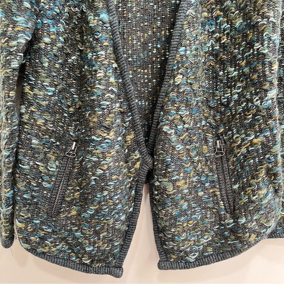Anthropologie Moth Keavy Jacquard Jacket Sweater Cardigan Green Wool Medium - Picture 3 of 8